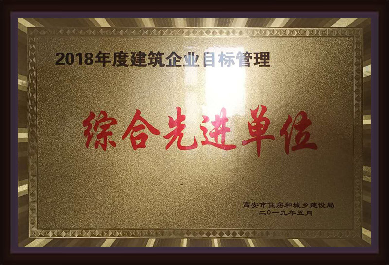 2018年度建筑企業(yè)目標管理綜合先進單位